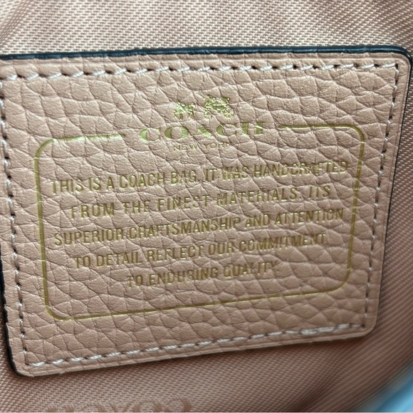 COACH SMALL SHADOW  IN PEBBLE LEATHER CROSSBODY BAG PALE PINK COLOR - Picture 7 of 14